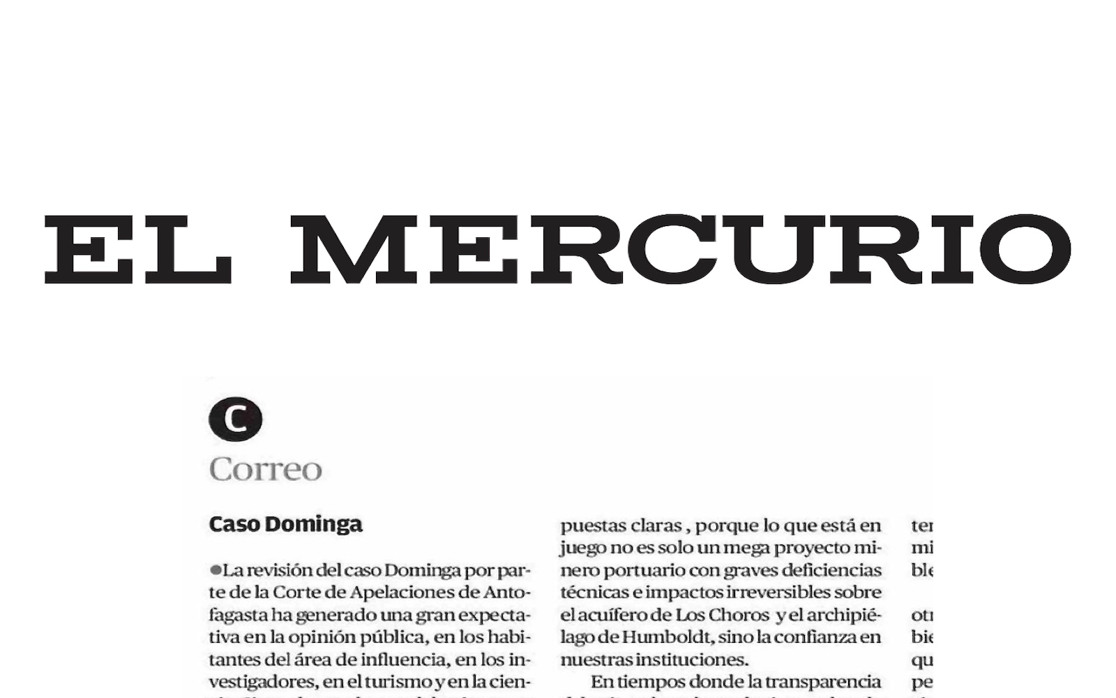 Carta al director sobre el escándalo judicial